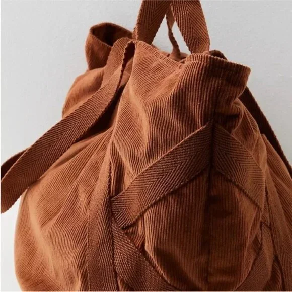 Free People Mega Cord Tote in Mahogany NWOT - Picture 4 of 8